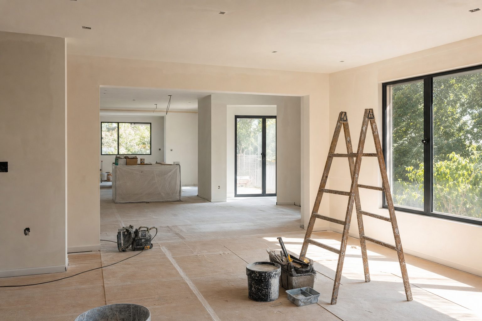 Artisan rénovation Challard au travail sur un chantier à Reims