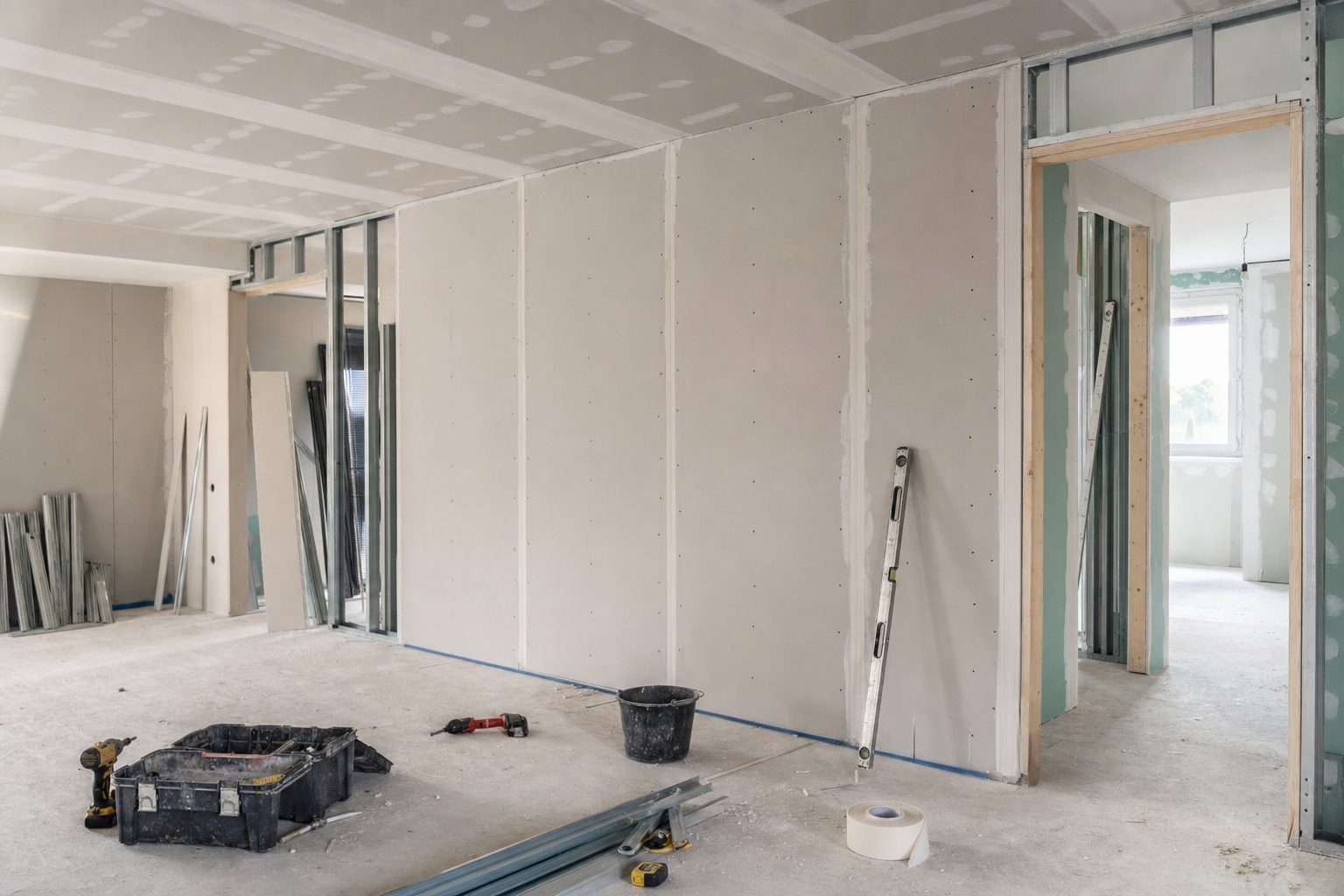 Carrelage grand format posé au sol à Reims — après travaux